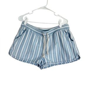 Aerie Blue and White Athletic Shorts with Nautical Stripes